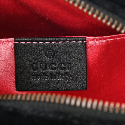 Gucci Velvet Matelasse Marquise Crystals Mini GG Marmont Chain Shoulder Bag Black 6 of 11