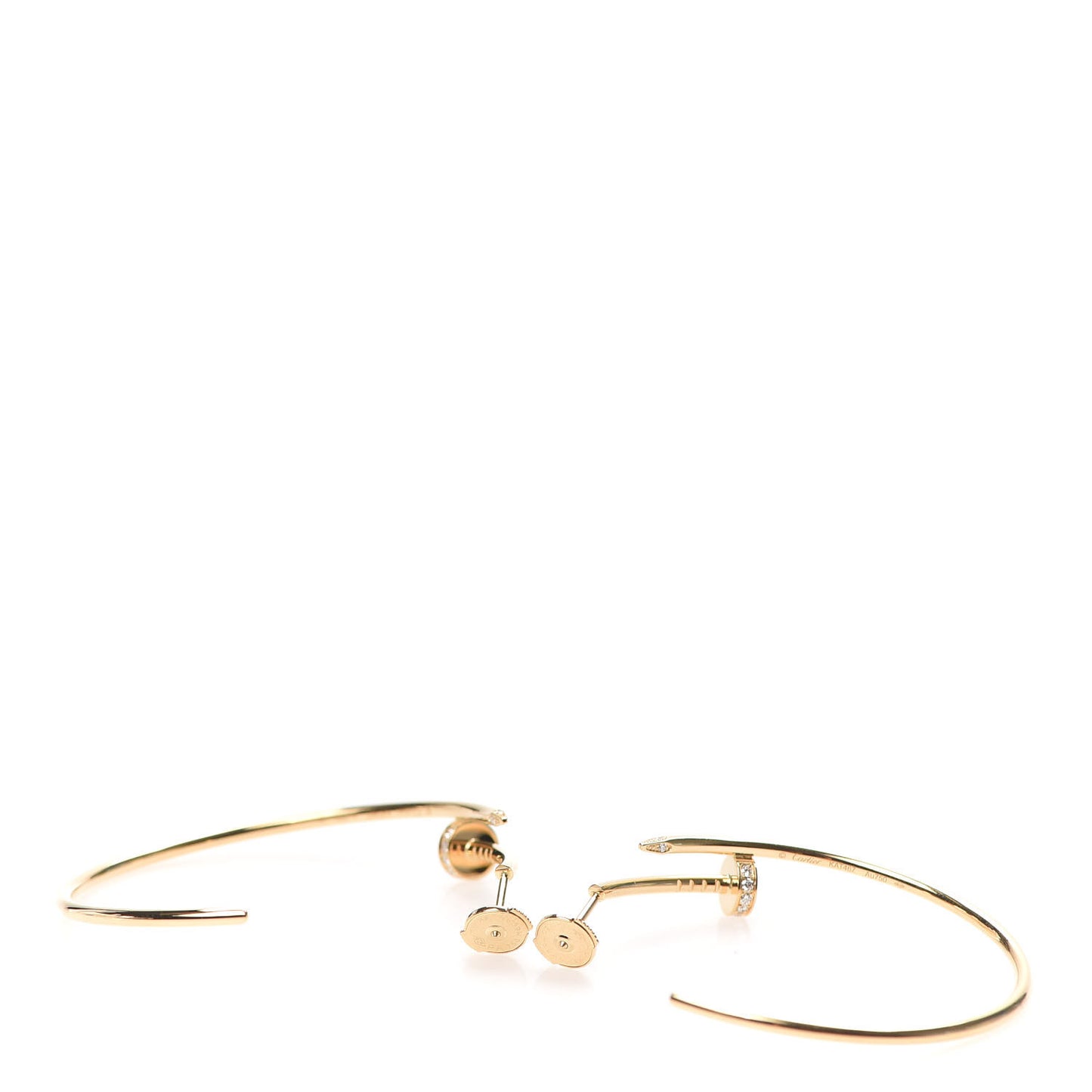 18K Yellow Gold Diamond Juste Un Clou Hoop Earrings