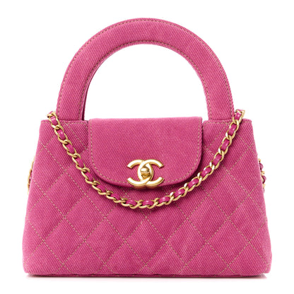 Chanel Denim Quilted Nano Kelly Shopper Fuchsia 1 of 10