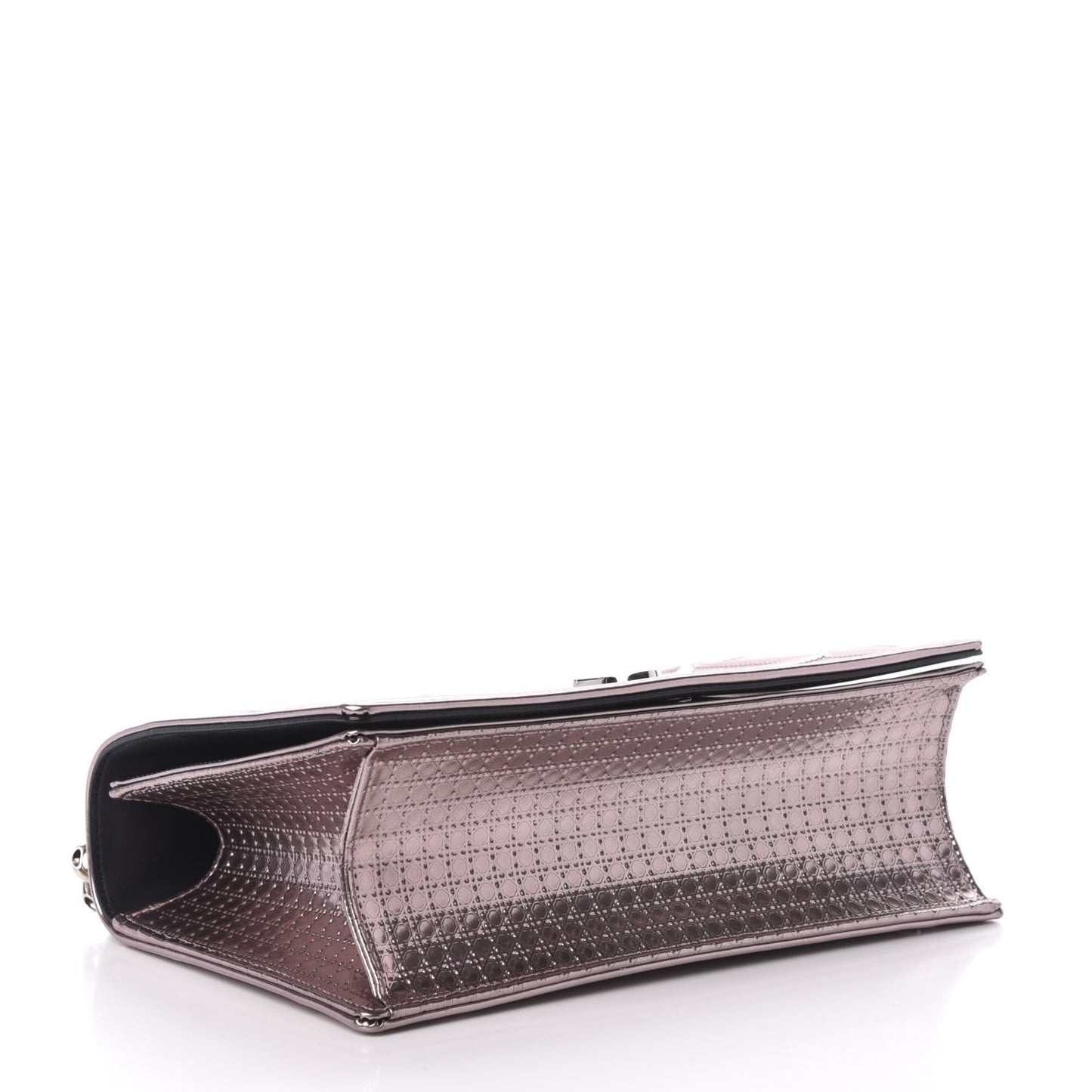 Metallic Patent Micro-Cannage Medium Diorama Flap Bag Hyper Pink