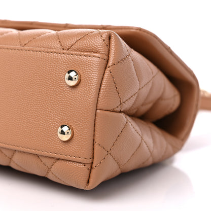 Chanel Caviar Quilted Mini Coco Handle Flap Beige 9 of 9