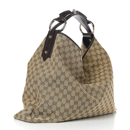 Gucci Monogram Large Horsebit Chain Hobo Dark Brown 2 of 9