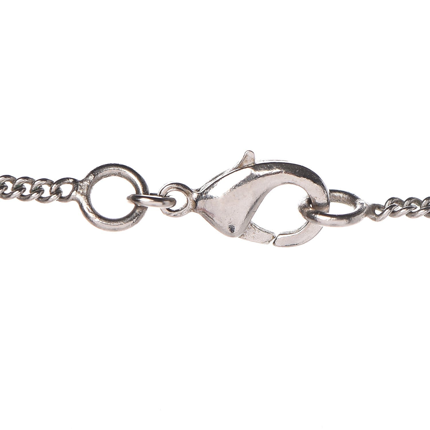 Chanel Baguette Crystal CC Necklace Silver 6 of 7