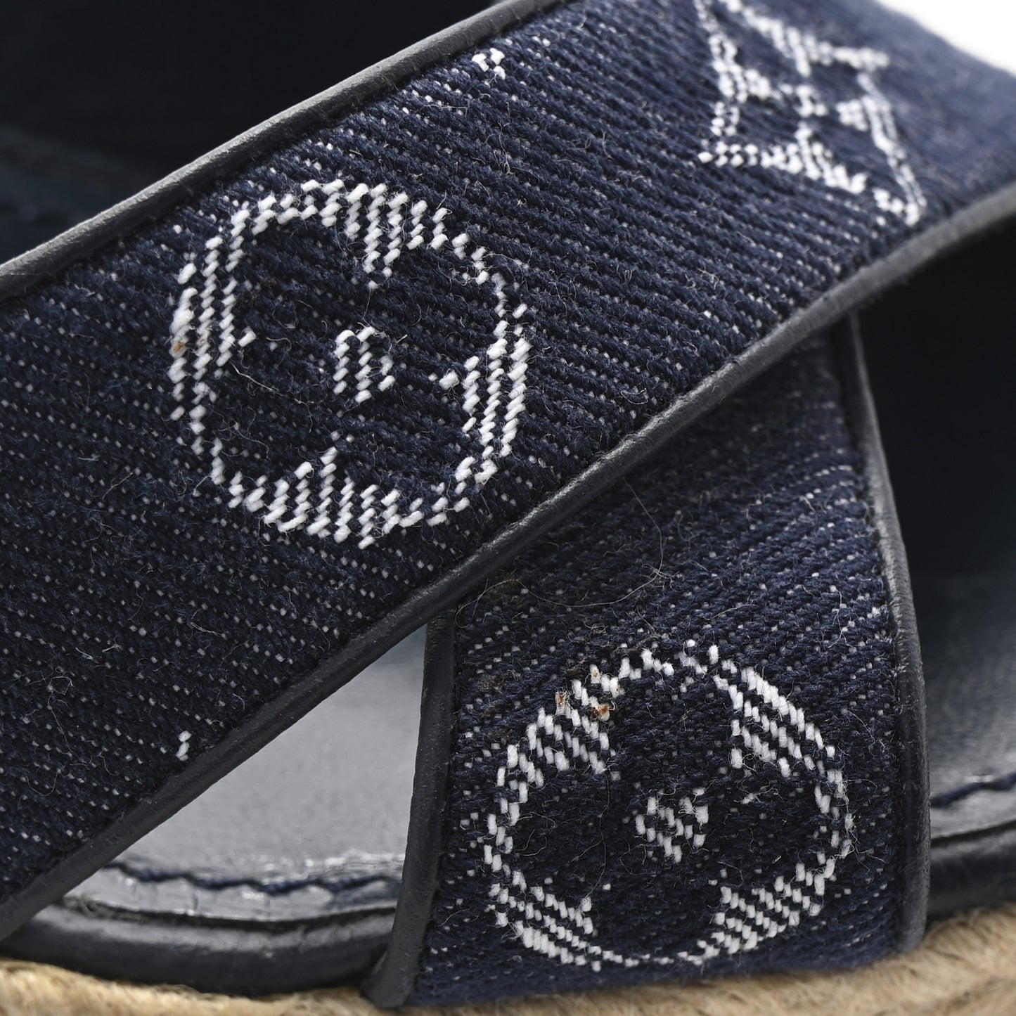 Monogram Denim Formentera Wedge Pumps 37 Grand Blue