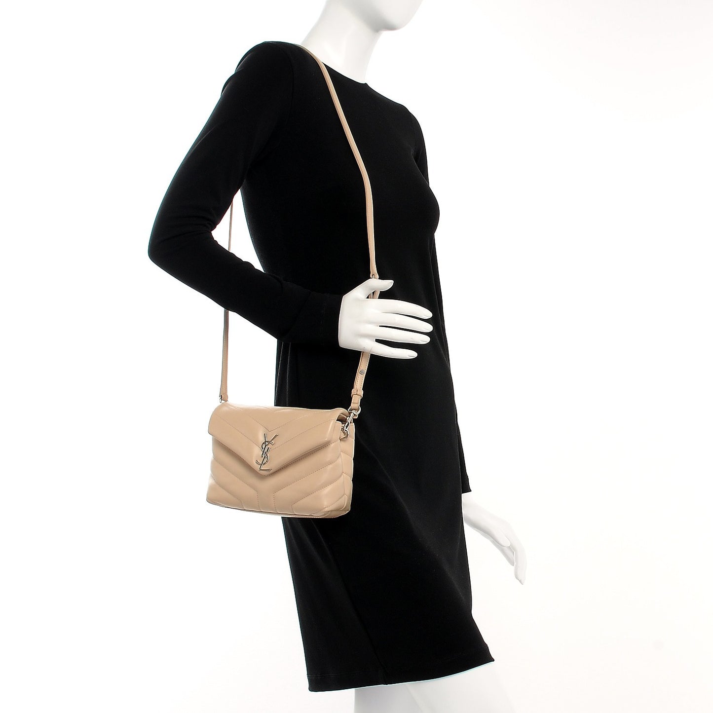 Calfskin Y Quilted Monogram Toy Loulou Crossbody Bag Nude Powder