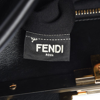 Fendi Vitello Seta Shiny Nappa Large Peekaboo Iconic Satchel Black 8 of 10