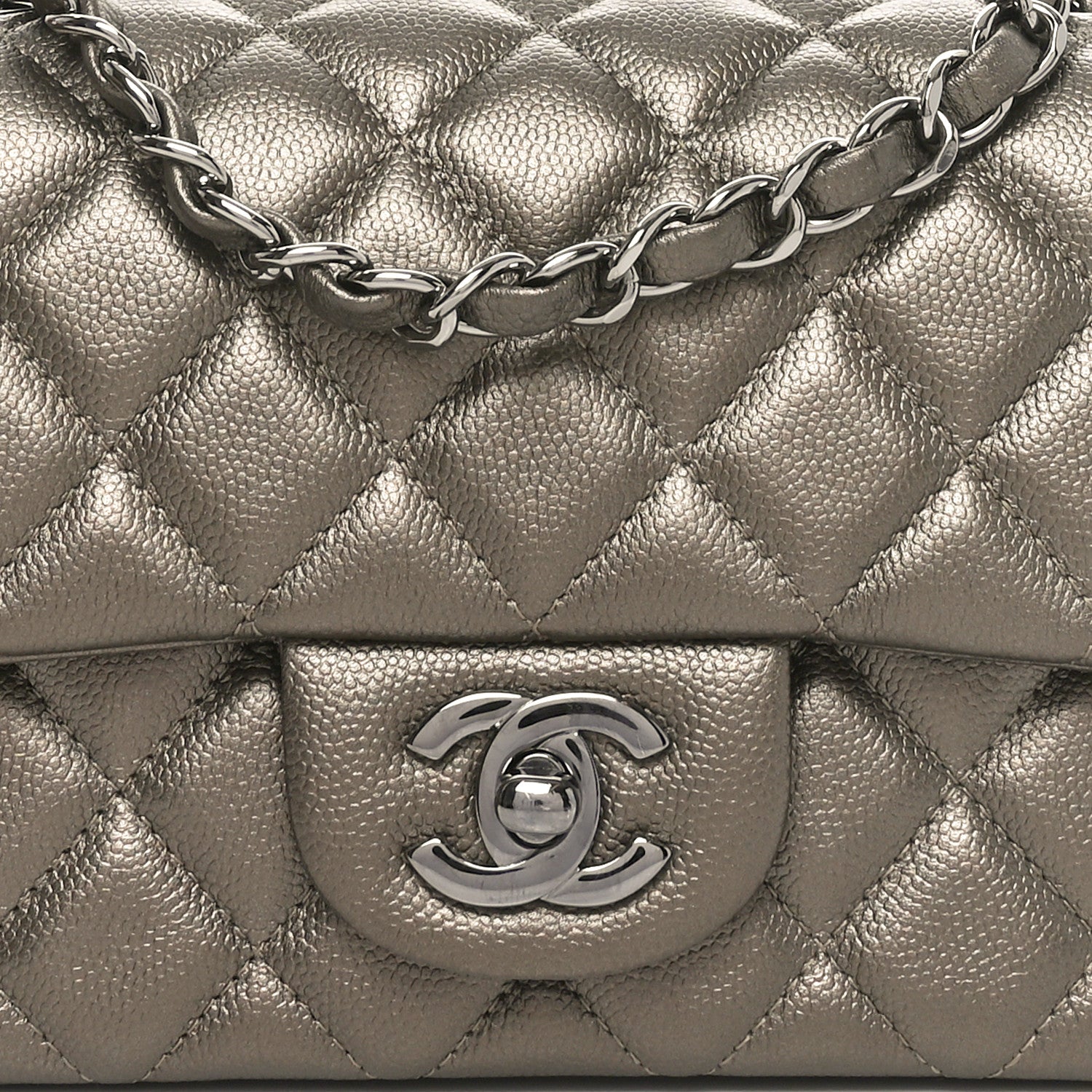 Chanel Iridescent Caviar Quilted Mini Rectangular Flap Bronze 8 of 10