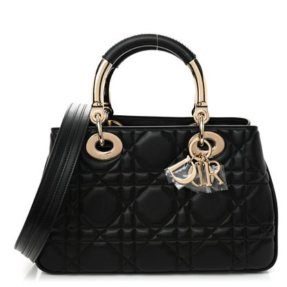 Christian Dior Calfskin Cannage Small The Lady 95.22 Black 1 of 11