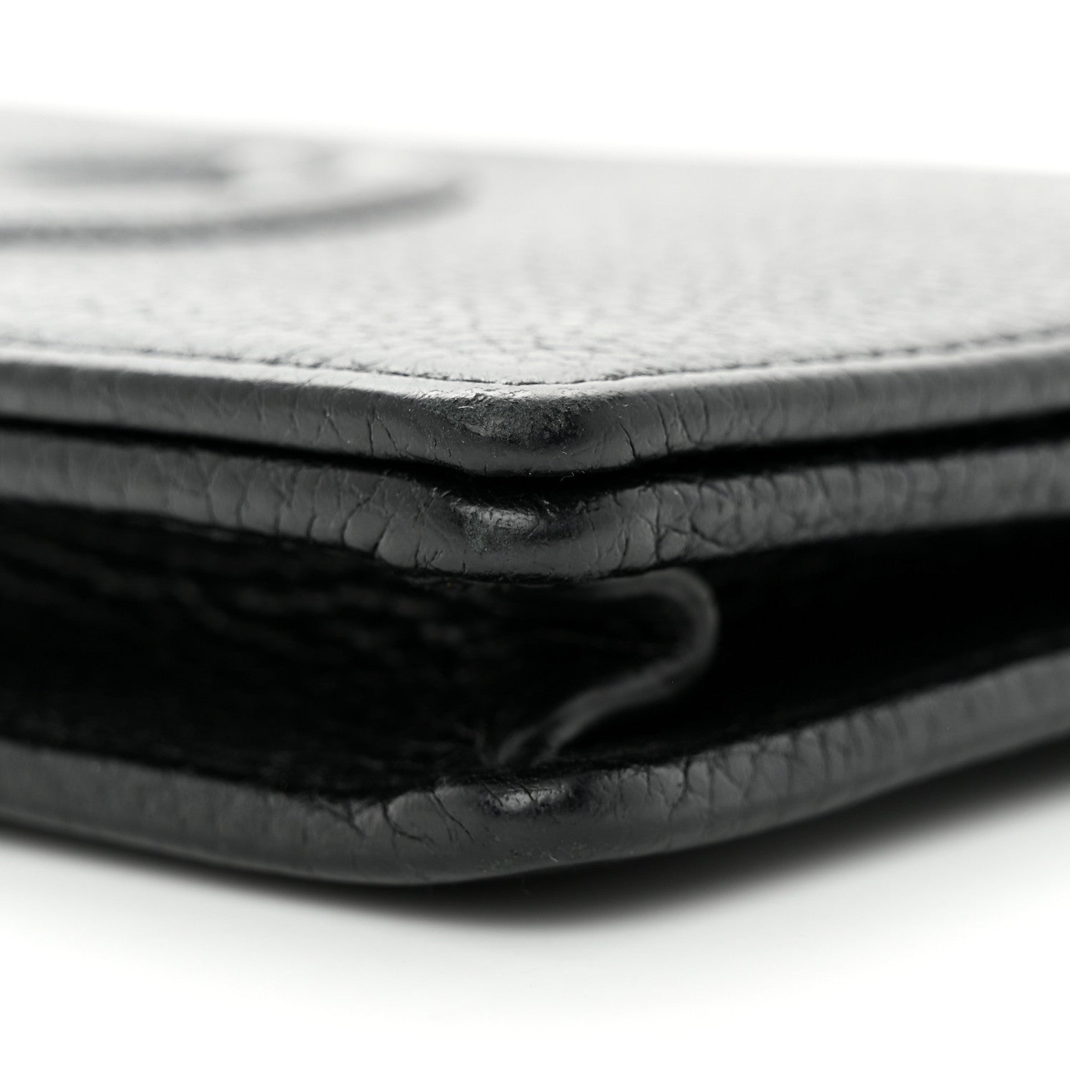 Gucci Pebbled Calfskin Soho Wallet On Chain Black 9 of 11