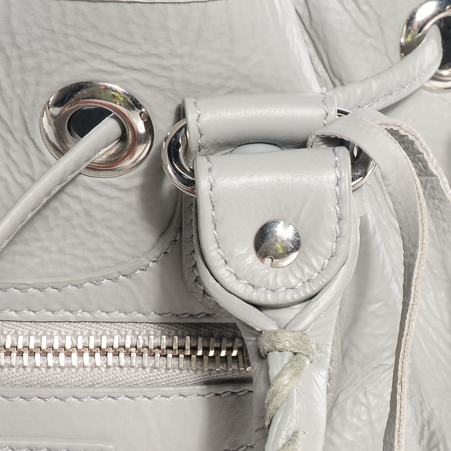 Balenciaga Matte Goatskin Rubber Covered Classic Hardware Mini Pompon Gris Glace 10 of 13