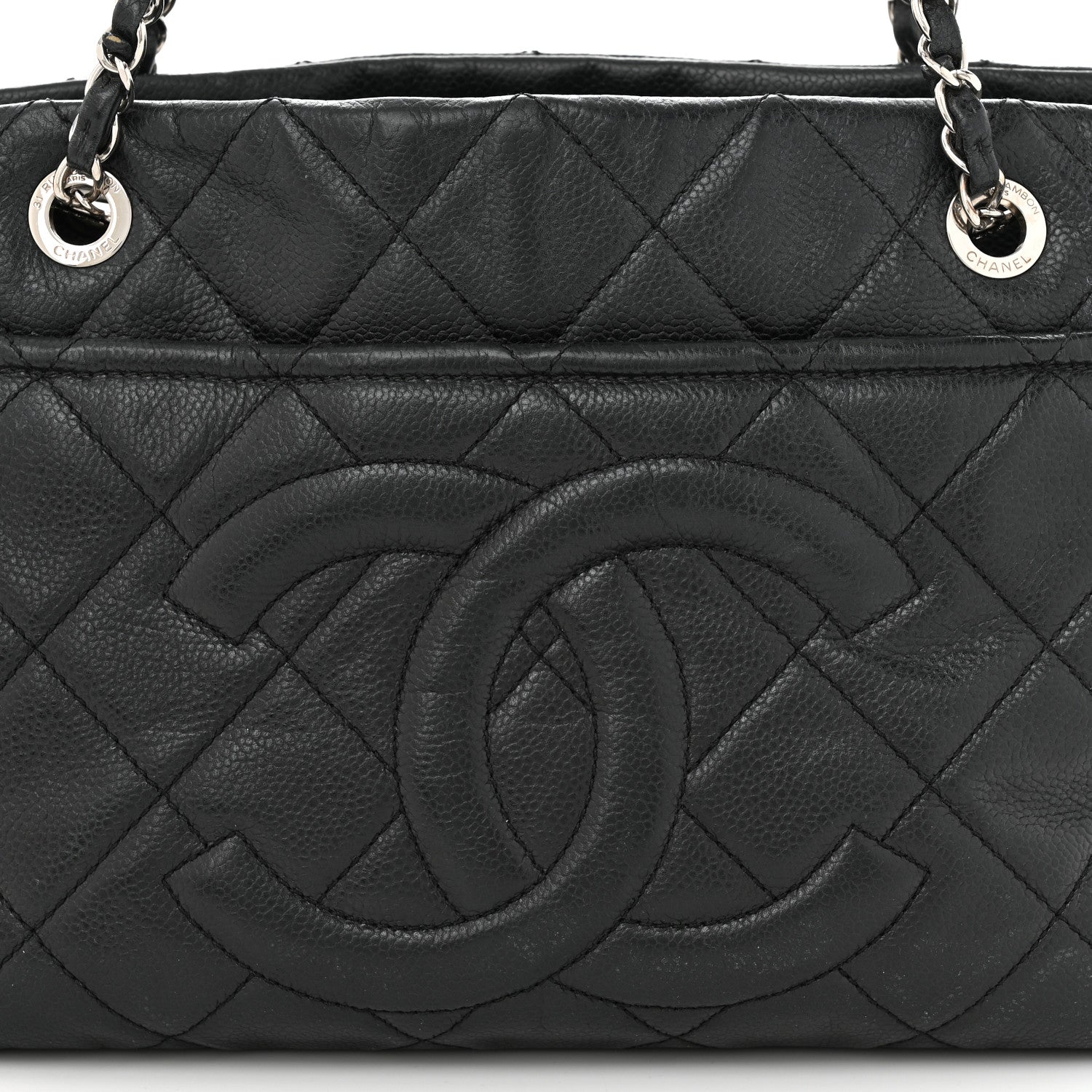 Chanel Caviar Quilted CC Timeless Soft Tote Black 10 of 13