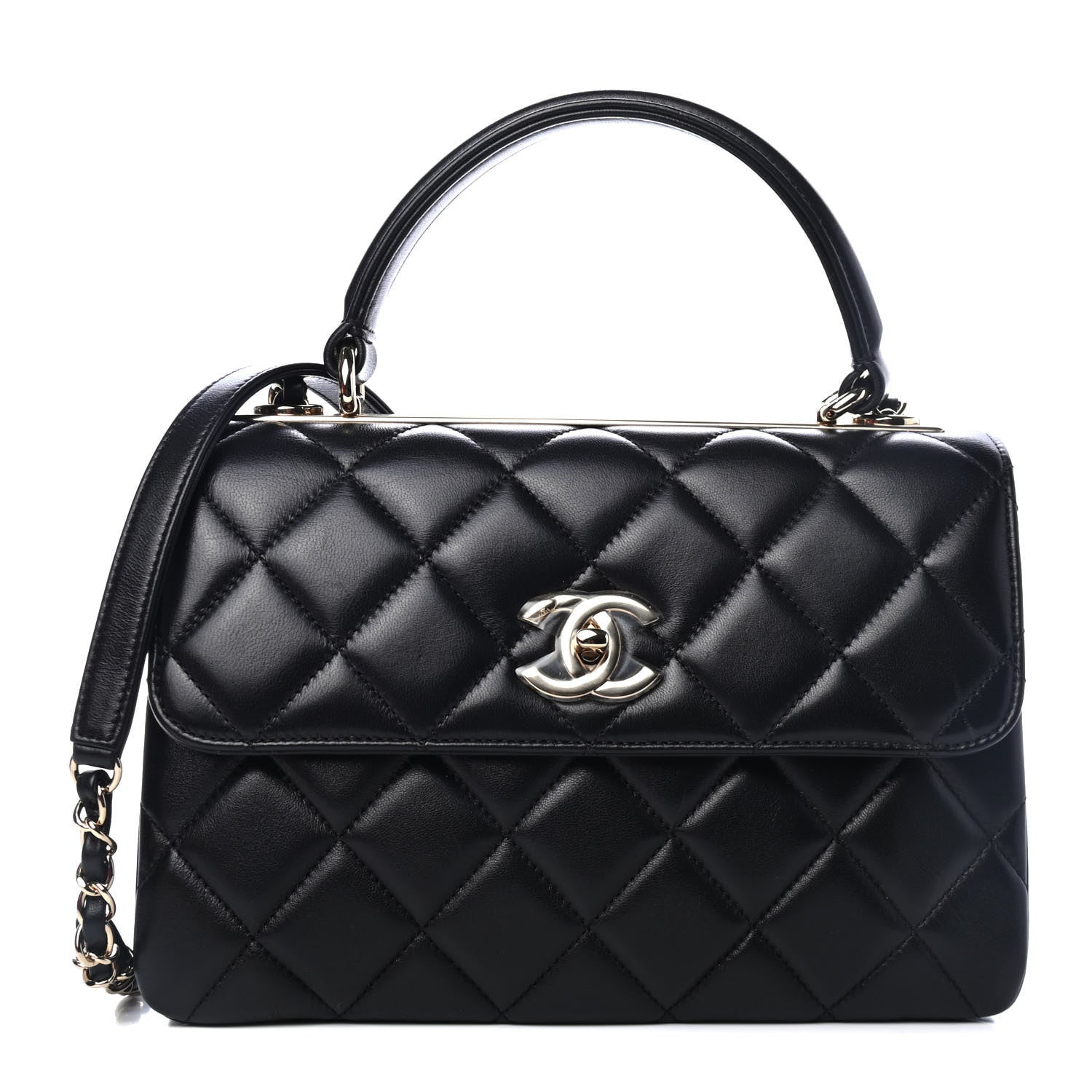 Chanel Lambskin Quilted Small Trendy CC Dual Handle Flap Bag Black 1 of 4