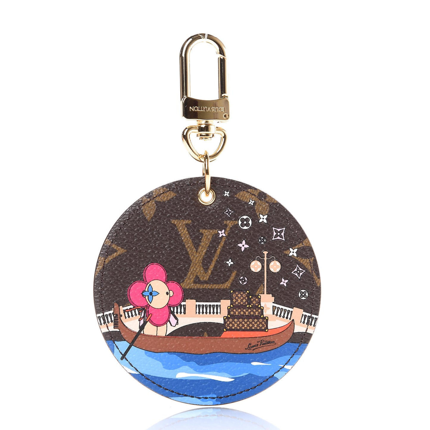 Monogram 2019 Christmas Animation Venice Bag Charm Key Ring Blue