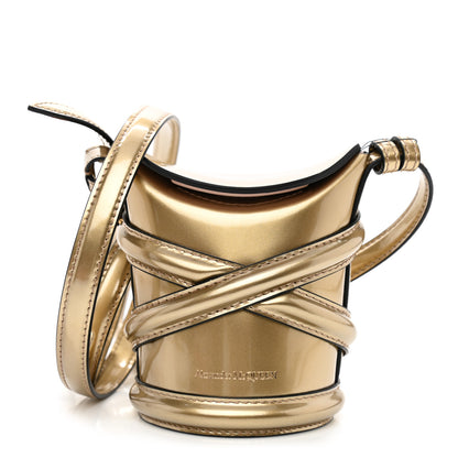 Alexander McQueen Metallic Calfskin The Curve Mini Shoulder Bag Gold 1 of 7