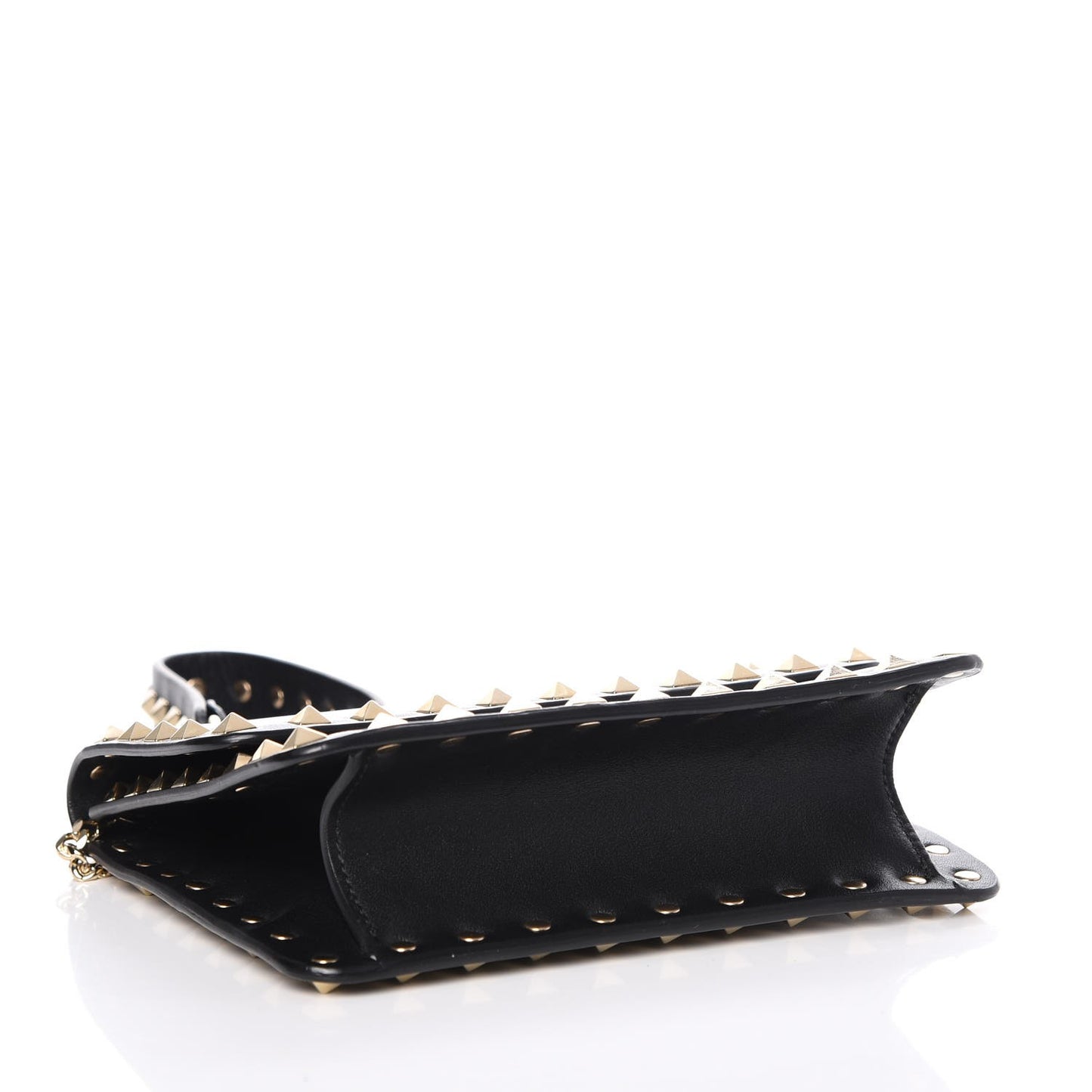 Vitello Mini Rockstud Chain Flap Crossbody Bag Black