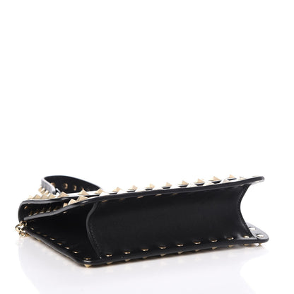 Valentino Garavani Vitello Mini Rockstud Chain Flap Crossbody Bag Black 5 of 11