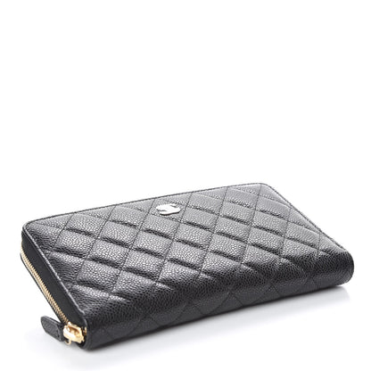 Chanel Caviar Quilted Large Zip Around Organizer Wallet Black 4 of 11