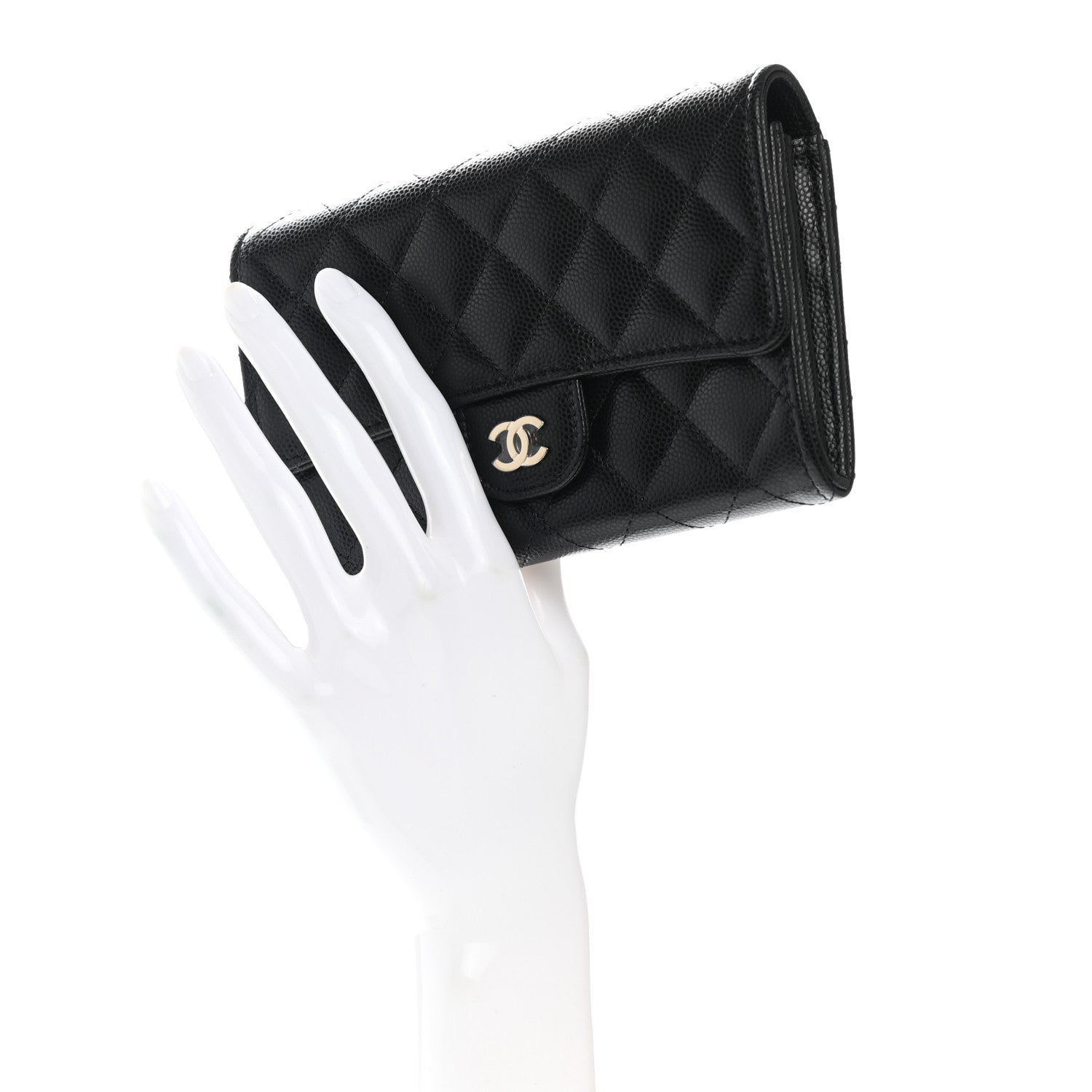 Chanel Caviar Quilted Medium Flap Wallet Black 2 of 9