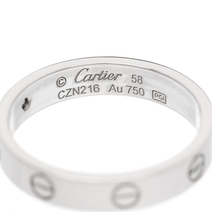 Cartier 18K White Gold Diamond 4mm LOVE Wedding Band Ring 58 8.5 3 of 3
