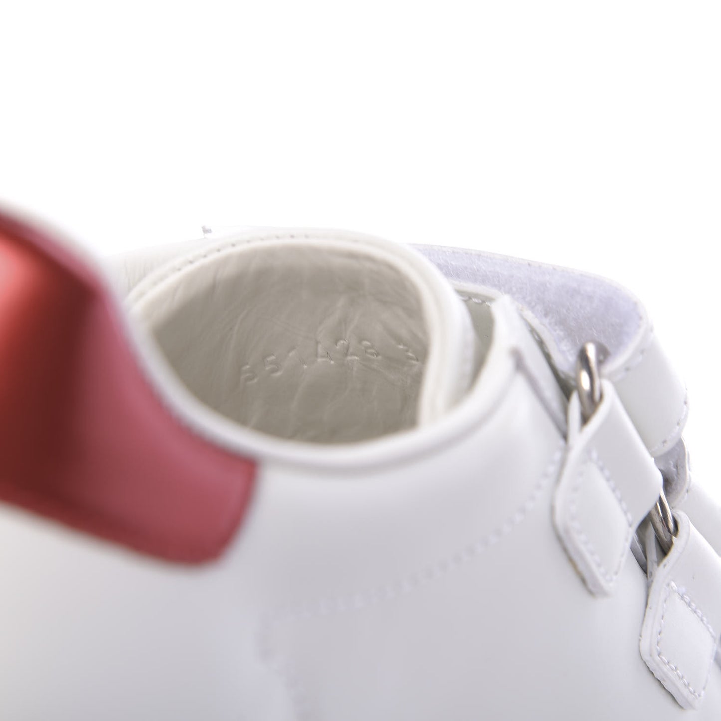 Miro Soft Calfskin Interlocking G Womens New Ace Sneakers 36 White Red Flame Green