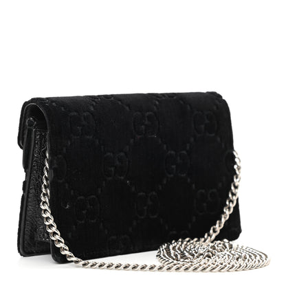 Gucci Velvet GG Monogram Super Mini Dionysus Shoulder Bag Black 3 of 10