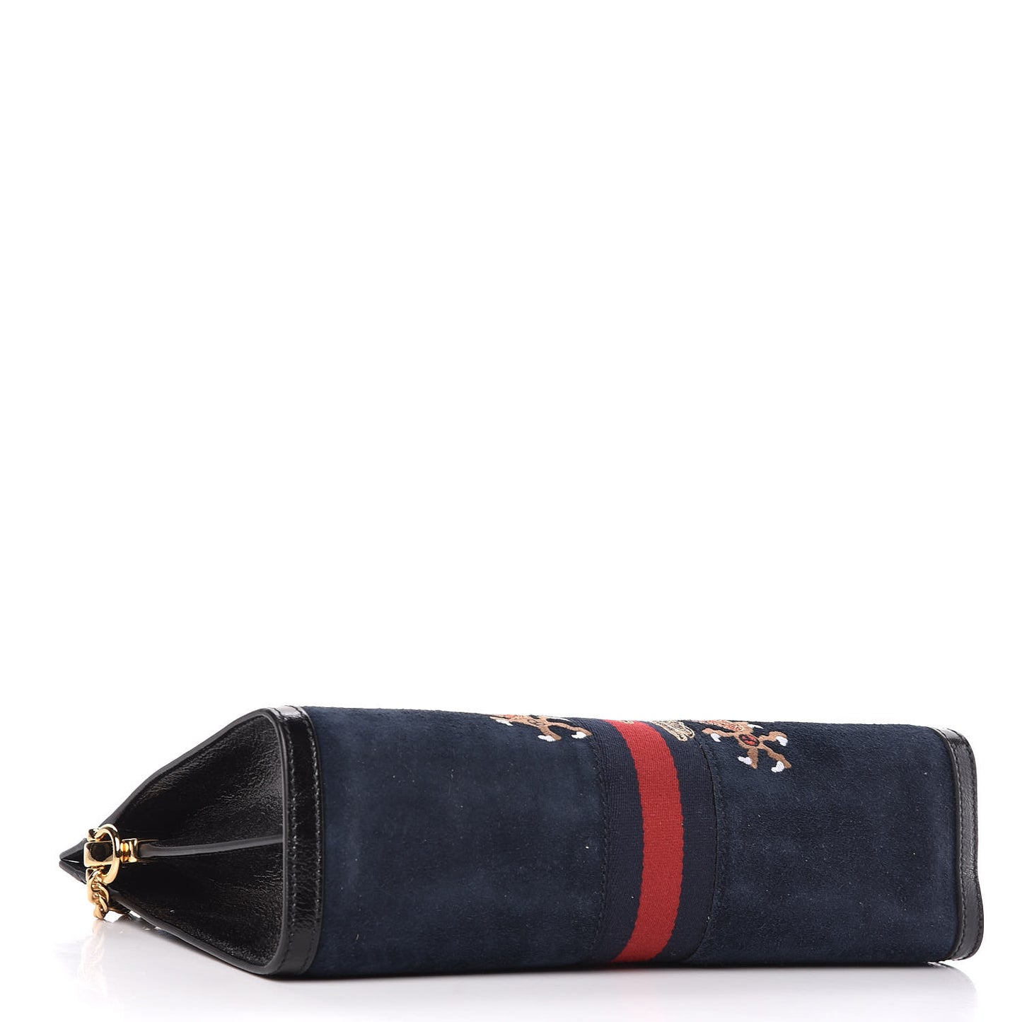 Suede Patent Web Dragon Embroidered Medium Ophidia Chain Shoulder Bag Blue Multicolor Black