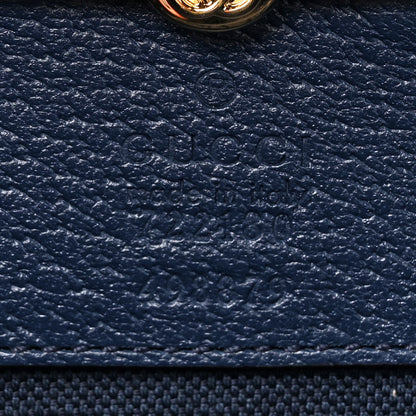 Gucci Chenille Textured Dollar Calfskin Print Savoy Top Handle Beauty Case Blue Multicolor 6 of 9