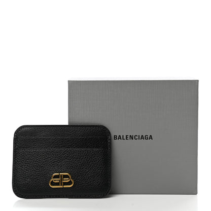 Balenciaga Grained Calfskin BB Card Holder Black 9 of 9