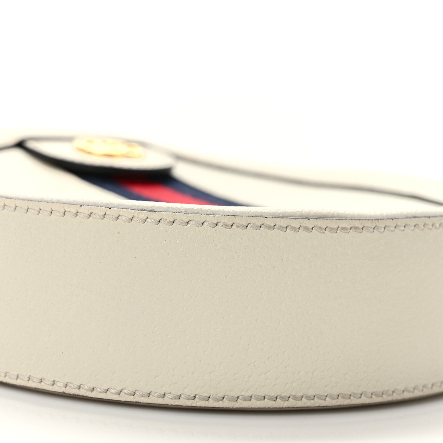 Gucci Textured Calfskin Web Mini Ophidia Round Shoulder Bag Mystic White 8 of 12
