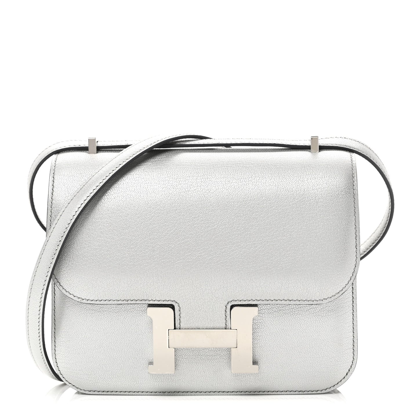Metallic Chevre Chamkilight Constance 18 Argent