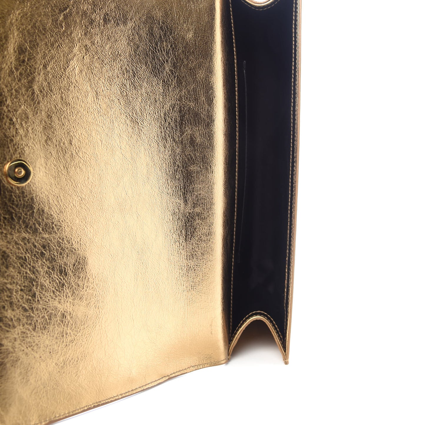 Metallic Calfskin Monogram Large Belle De Jour Clutch Gold