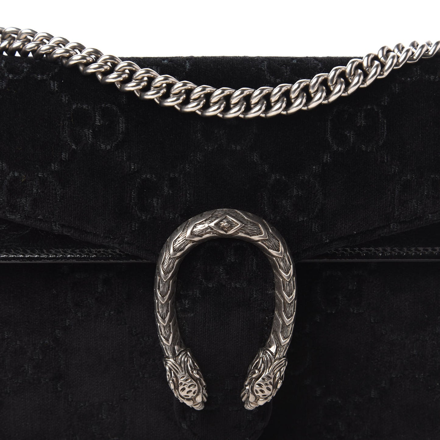 Velvet GG Monogram Small Dionysus Shoulder Bag Black
