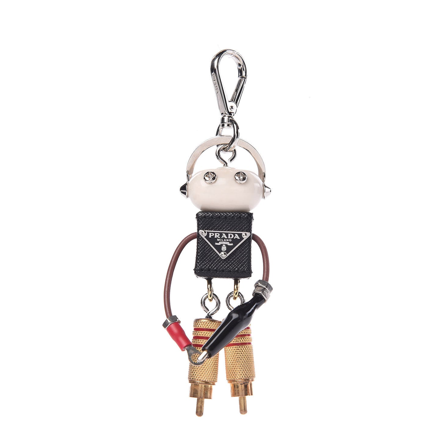Saffiano Edward Robot Trick Keychain