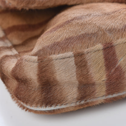 Fendi Calf Hair Zebra Print Baguette Brown 10 of 15