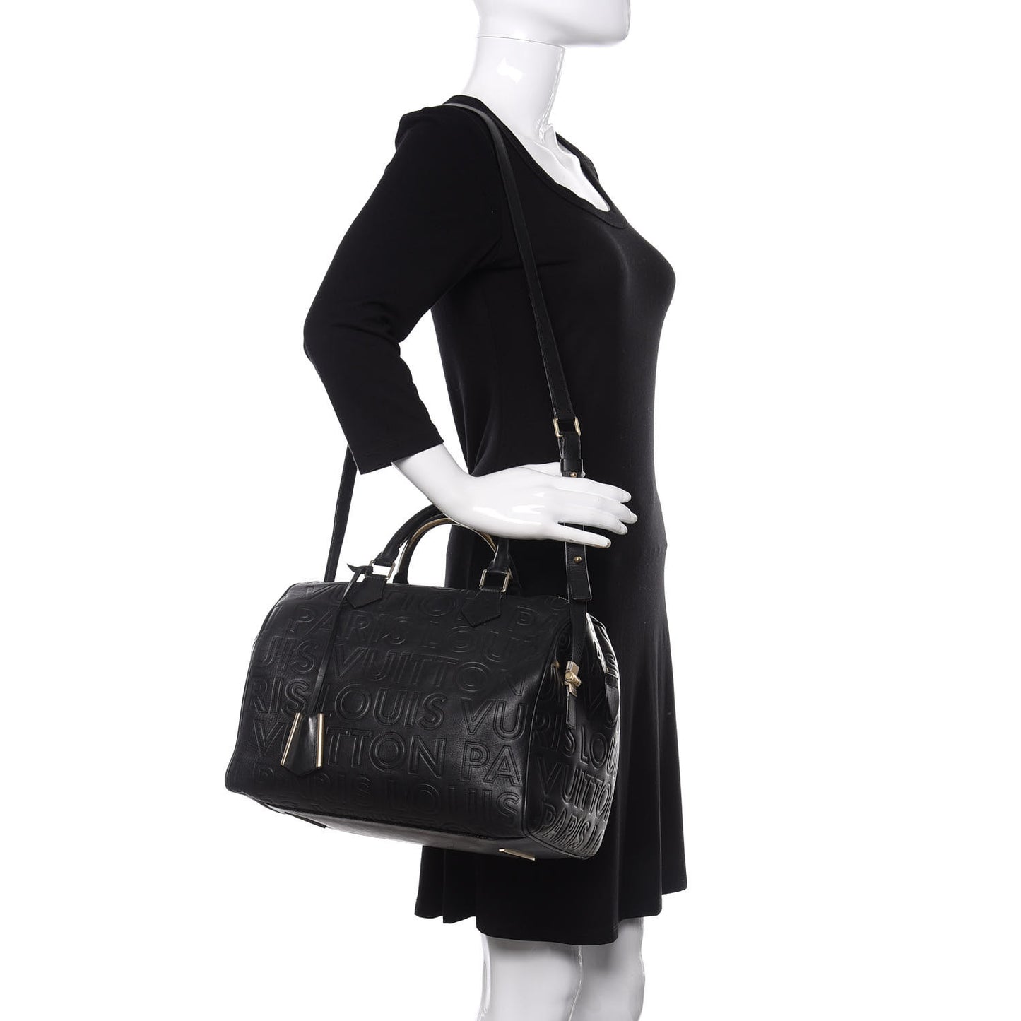 Calfskin Embossed Speedy Cube 30 Black