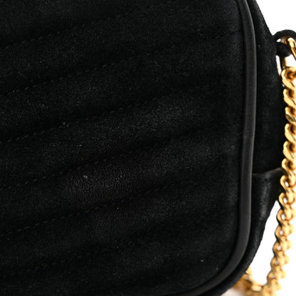 Saint Laurent Suede Matelasse Monogram Mini Lou Camera Bag Black 11 of 18