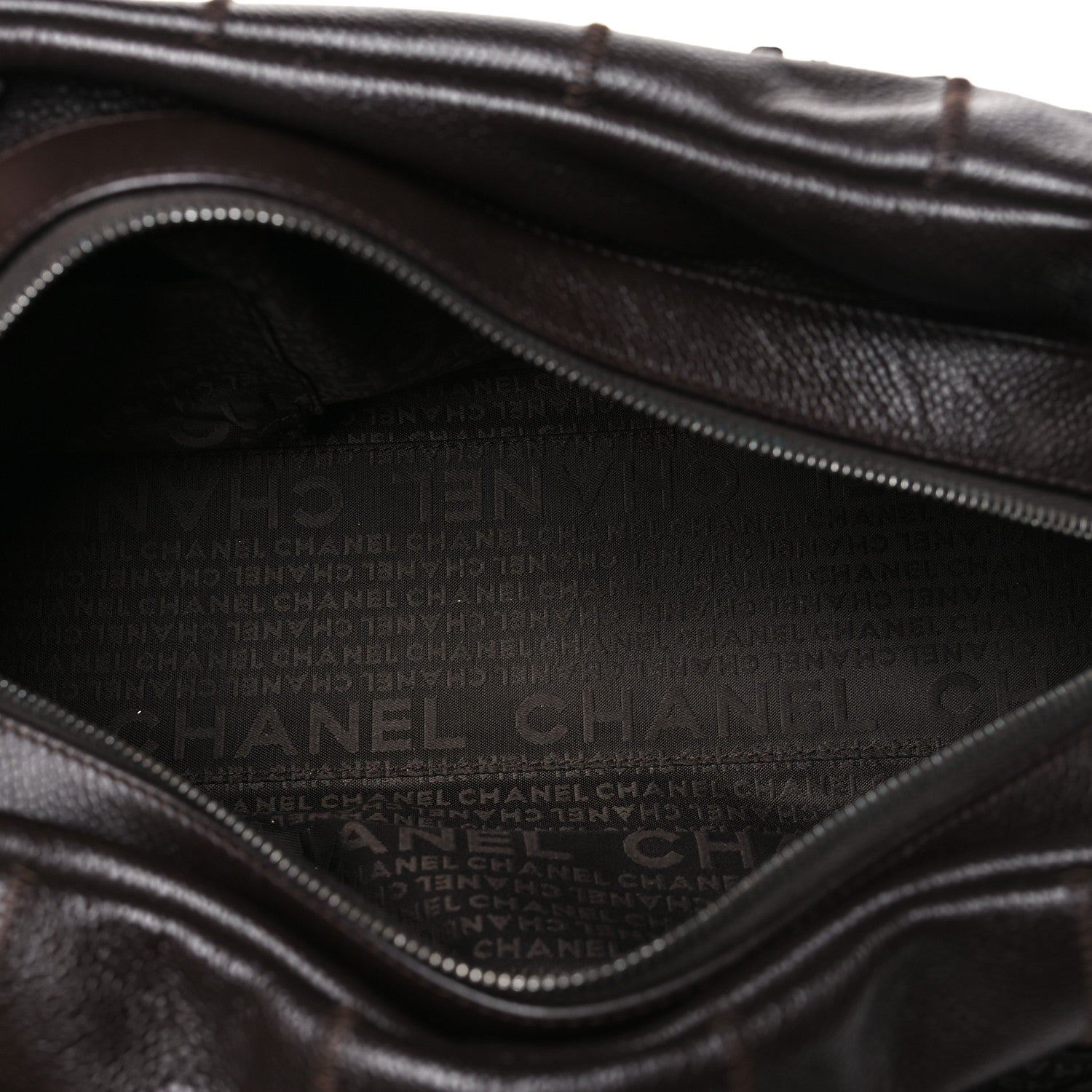 Chanel Caviar Square Stitched Tote Dark Brown 5 of 12