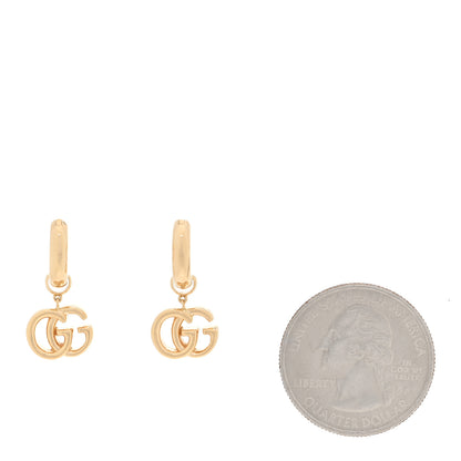 Gucci 18K Yellow Gold Running G Drop Hoop Earrings 2 of 4