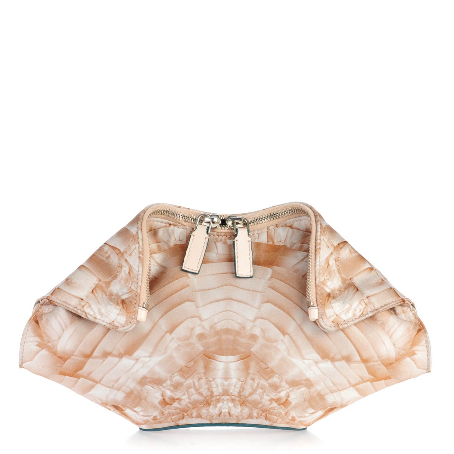 Silk Lace Ruffle Printed Small De Manta Clutch Blush