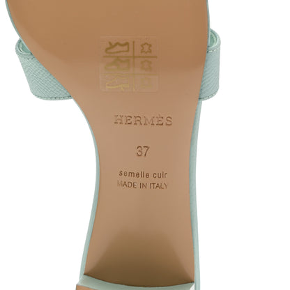 Hermes Epsom Oasis Sandals 37 Vert Embrun 6 of 8