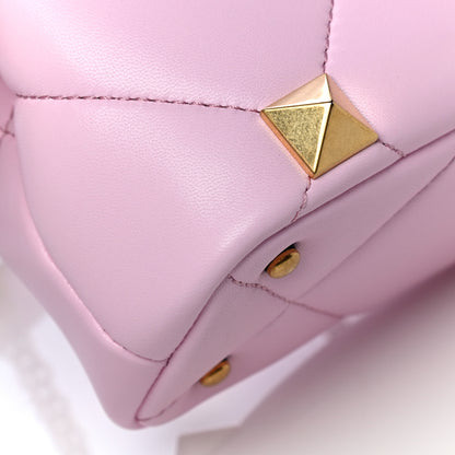 Valentino Garavani Nappa Mini Roman Stud The Handle Bag Pink Borealis 8 of 9