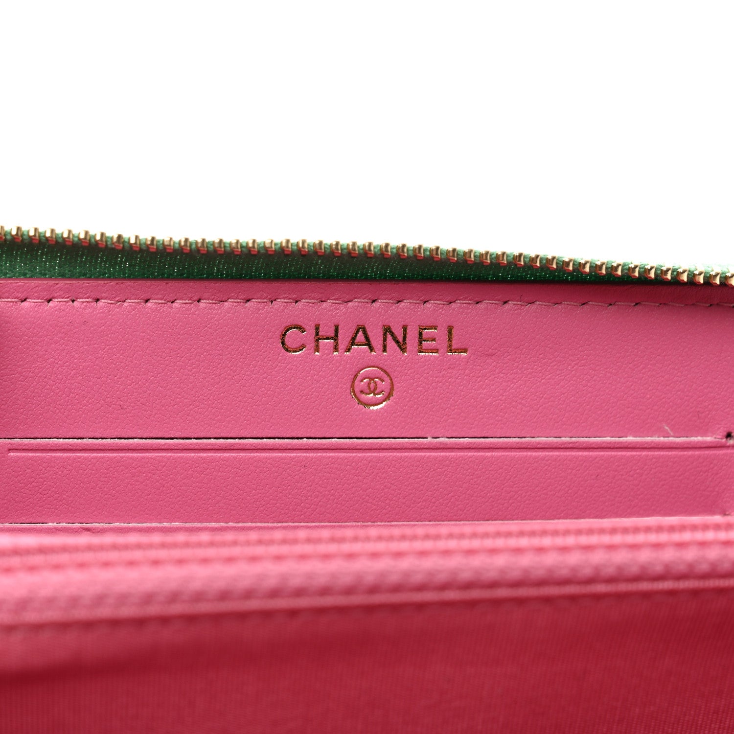 Chanel Caviar Quilted Medium Filigree Zip Around Wallet Pink Blue Green 7 of 8