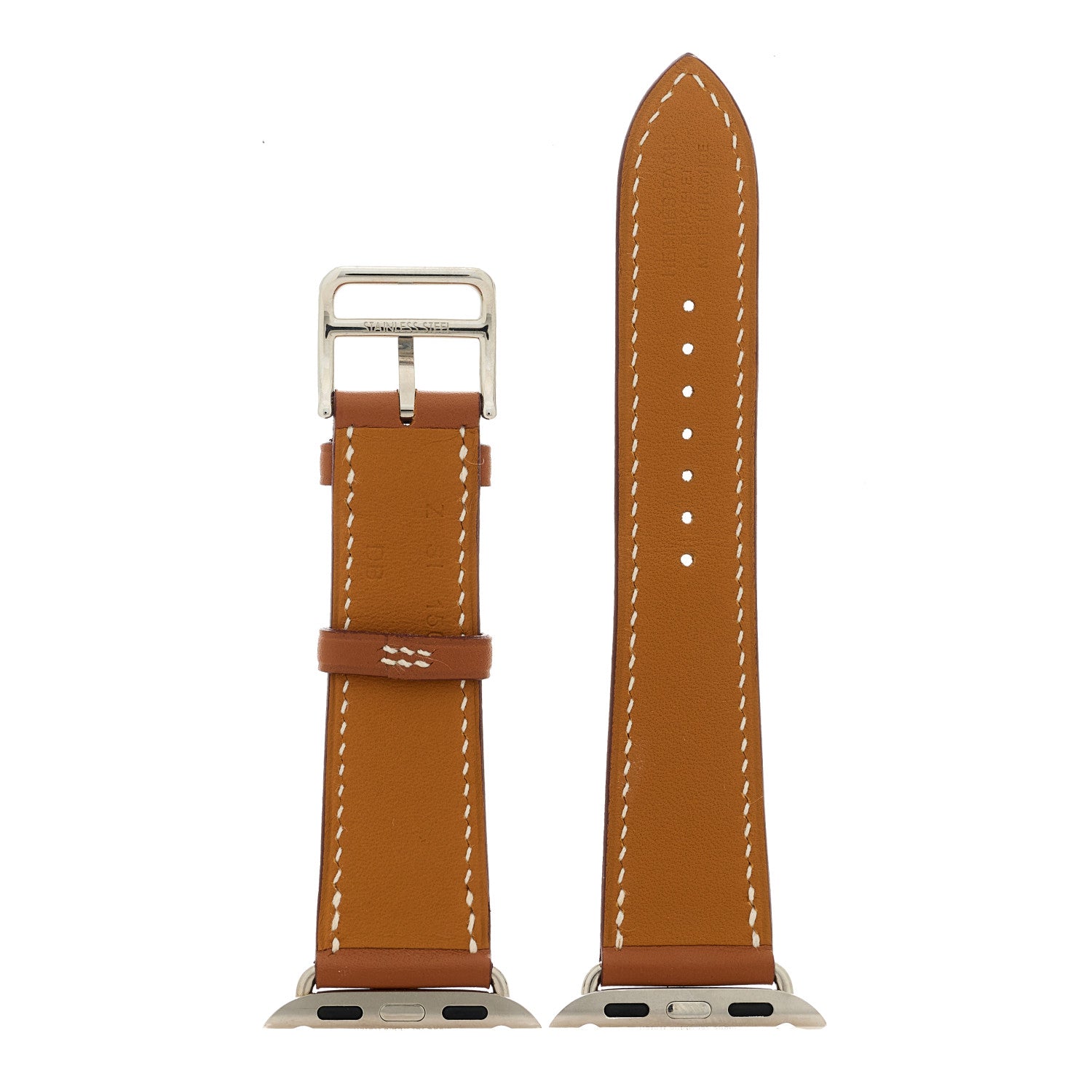 Hermes Barenia 42mm Apple Watch Single Tour Band Fauve 3 of 5