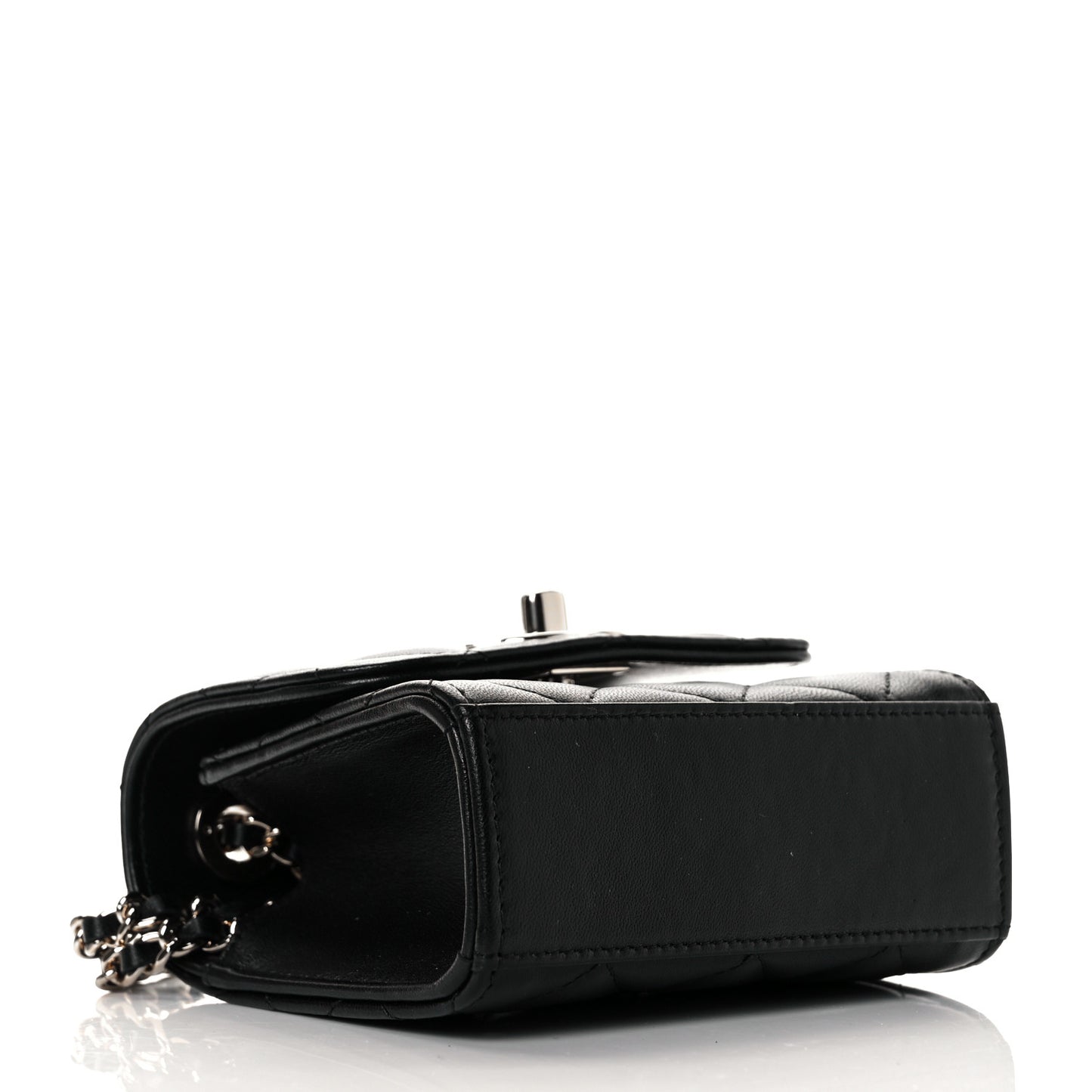 Lambskin Quilted Mini Trendy CC Chain Wallet Black