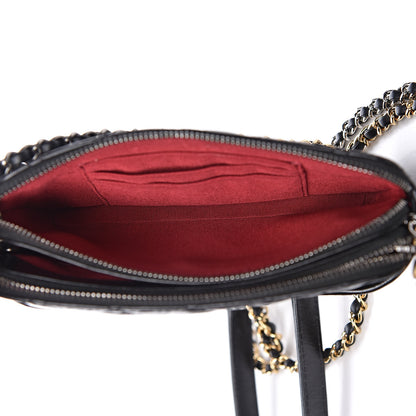 Chanel Aged Calfskin Quilted Small Gabrielle Clutch With Chain Black 7 of 14