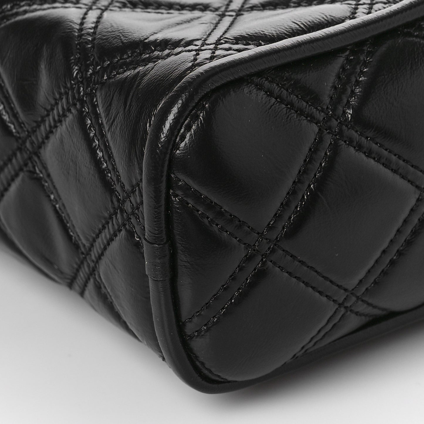 Natural Grain Calfskin Quilted The Softshot 21 Bag Black