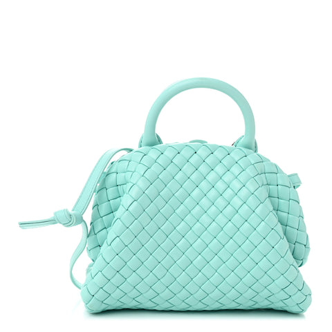 Nappa Intreccio Mini Padded Handle Bag Celadon