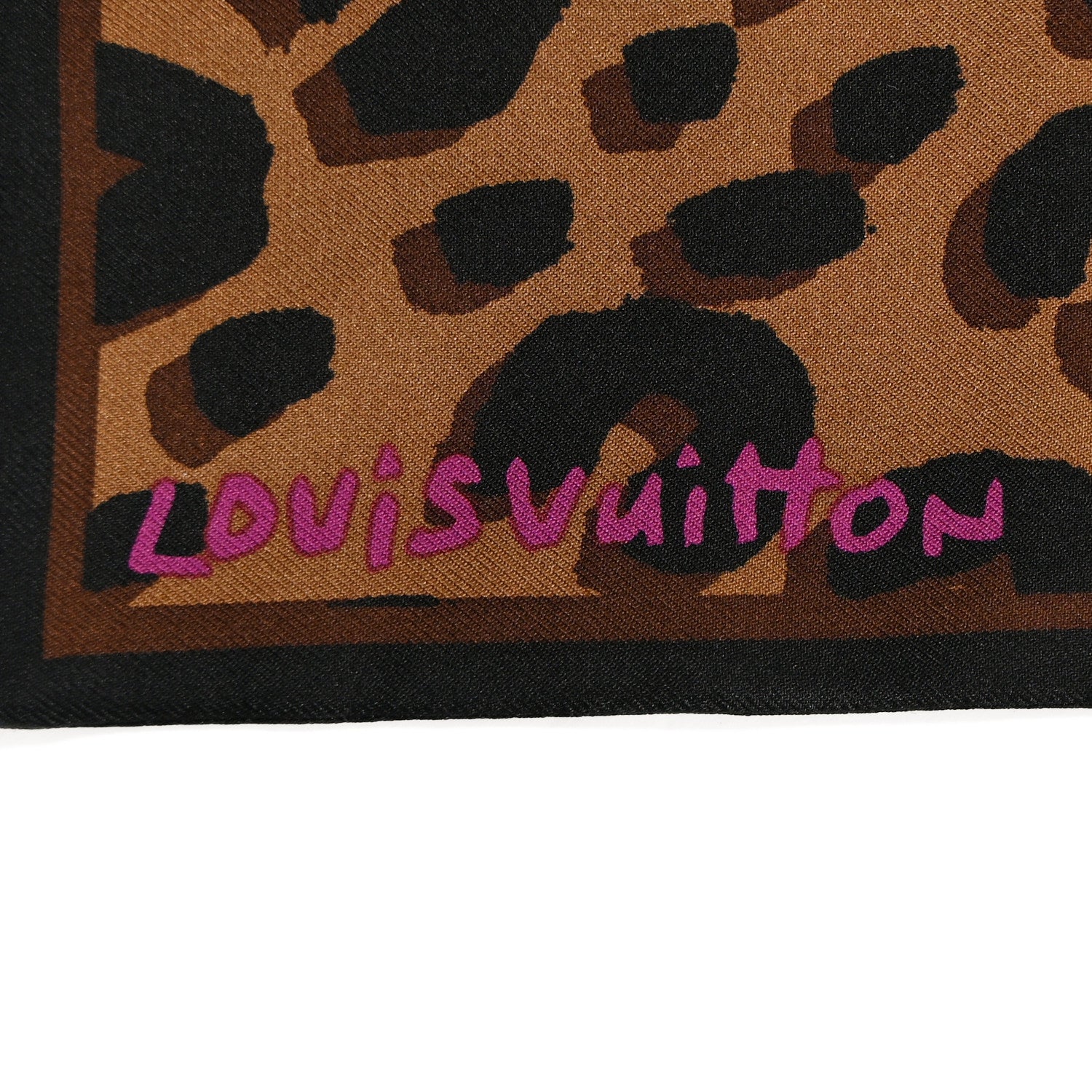 Louis Vuitton Silk Leopard Bandeau Scarf Marron 2 of 3