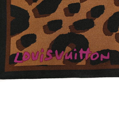 Louis Vuitton Silk Leopard Bandeau Scarf Marron 2 of 3