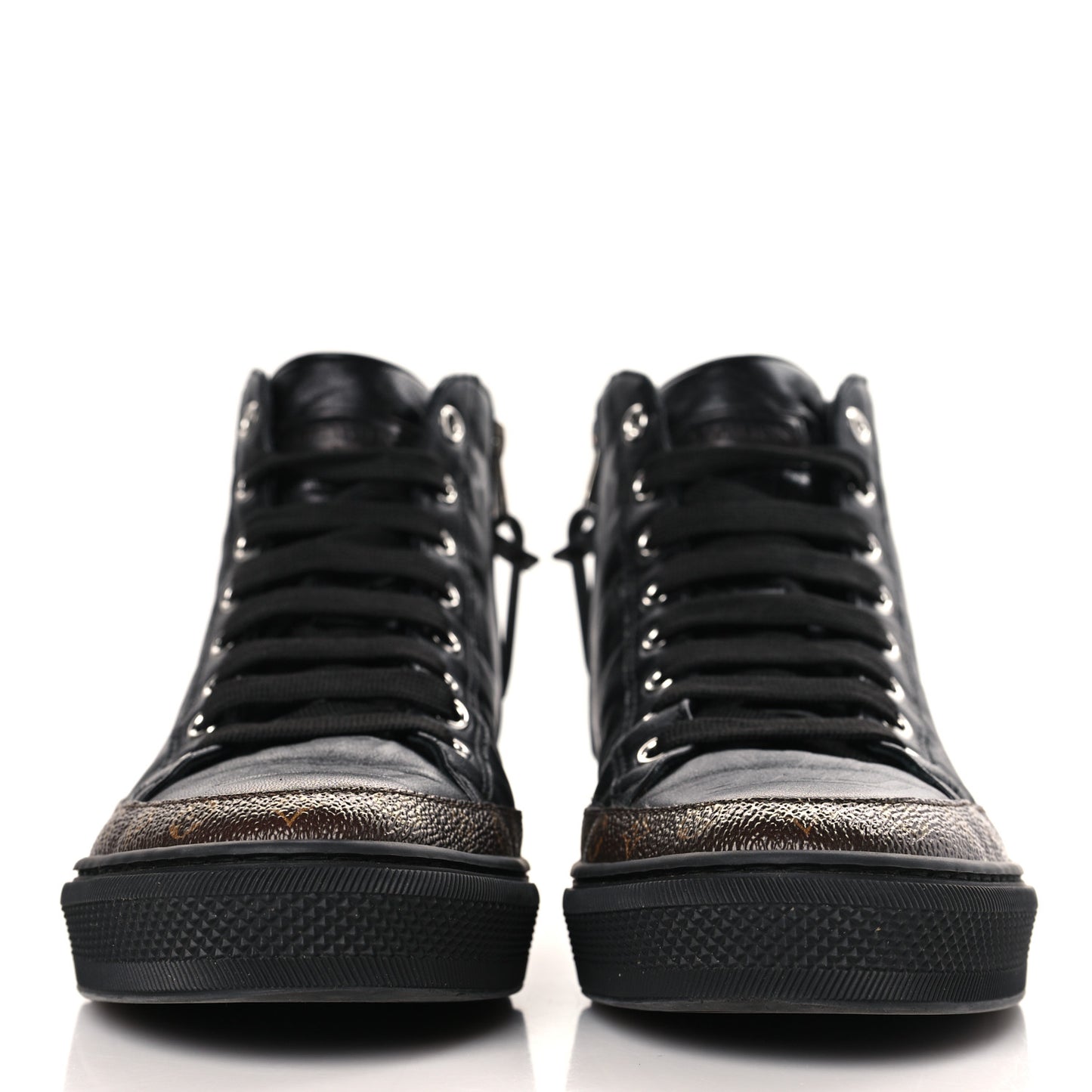 Calfskin Embossed Monogram Giant Stellar Sneaker Boots 37 Black